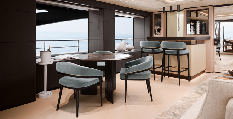 the yacht Asani upper deck