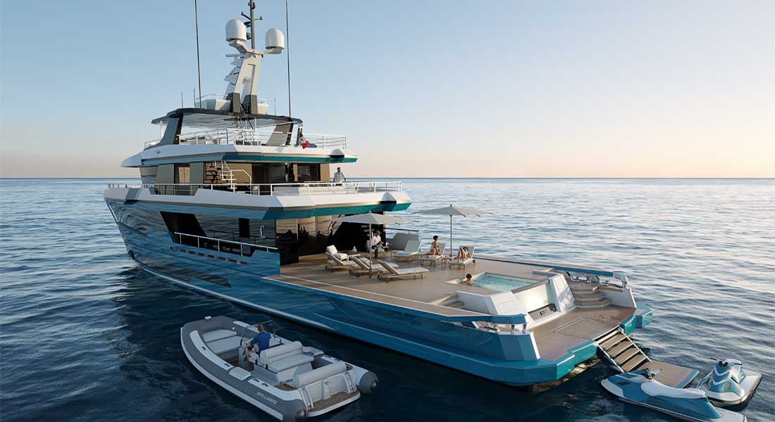 the Columbus 40 Crossover megayacht