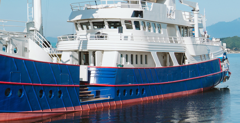 the boarding area for the yacht Scintilla Maris